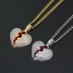 Broken Heart Iced Out Pendant