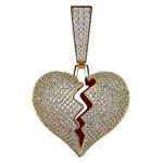 Broken Heart Iced Out Pendant