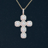 18k Gold Plated Cross Iced Out Pendant