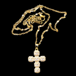 18k Gold Plated Cross Iced Out Pendant